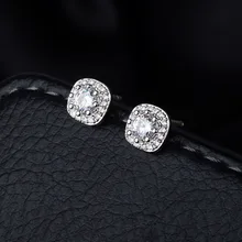 S925 серебряные серьги, геометрические циркониевые серьги, ювелирные изделия, аксессуары, Модные украшения, позолоченные серьги-гвоздики