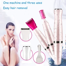 Три в одном устройство для удаления волос, подмышек, личных частей, станок для бритья, электрические брови, стирка, удаление волос