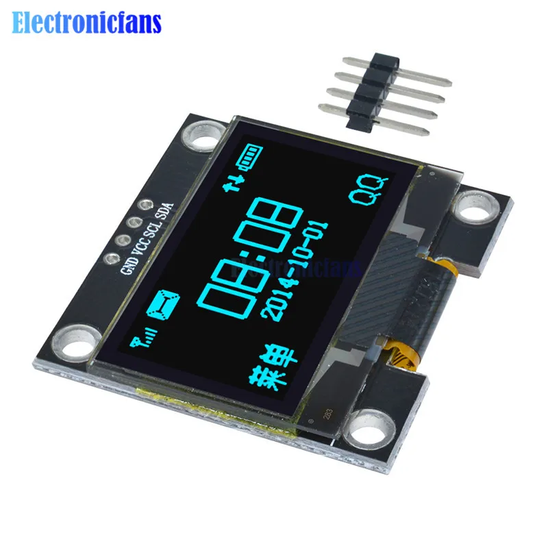 4PIN 1 3 &quot1 дюймов IIC I2C серийный 128x64 SSH1106 OLED ЖК дисплей белый/синий экран модуль для