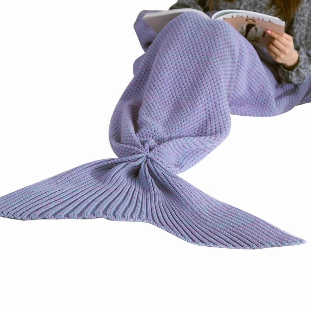 Nosii мягкий теплый хвост русалки одеяло Спальный мешок вязанный крючком вязаный шерстяной для новорожденных детей