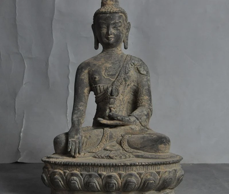 8 "Старый Тибет Буддизм чистая бронзовый Шакьямуни Шакьямуни Rulai Статуя Будды Ваджра