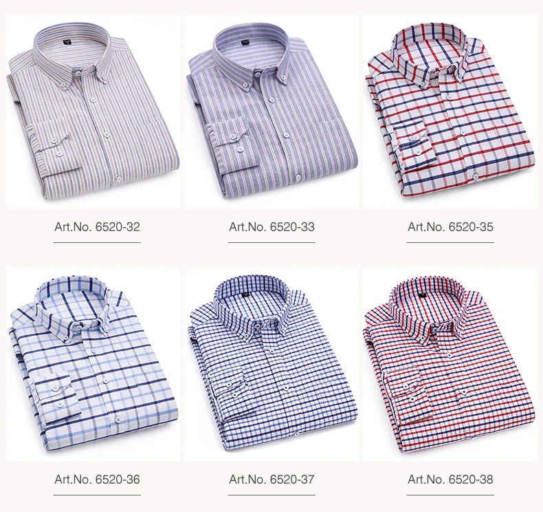Весенние новые печатные/клетчатые Оксфордские деловые повседневные мужские рубашки хлопковые клетчатые рубашки с длинным рукавом и воротником на пуговицах