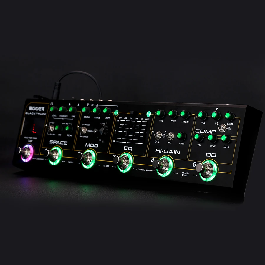 MOOER BLACK TRUCK Guitar pedal 6 effects pedals built into 1 simple unit Built-in precision guitar tuner Stereo outputs