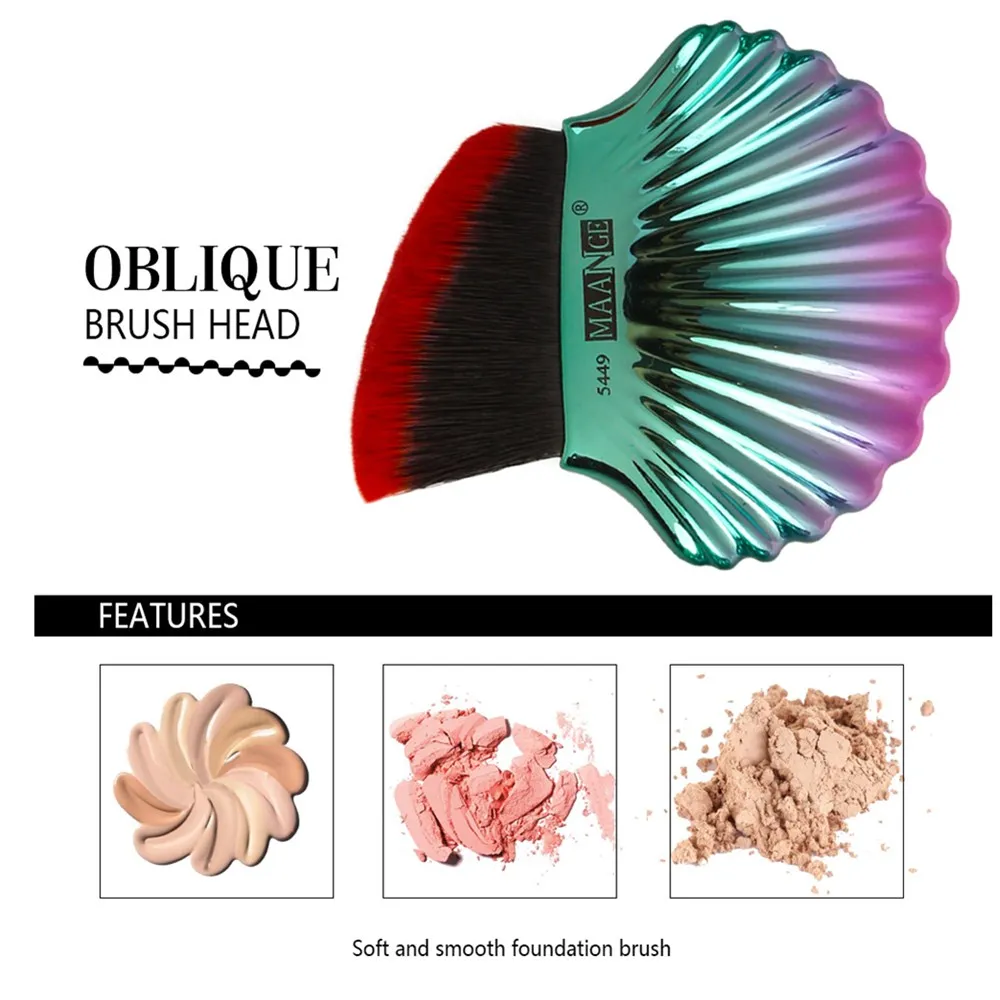 

MAANGE 3Pcs/pack Pro Big Power Foundation Makeup Brush Angle Round Flat Top Cosmetic Beauty Blush Contour Make Up Brushes Tools