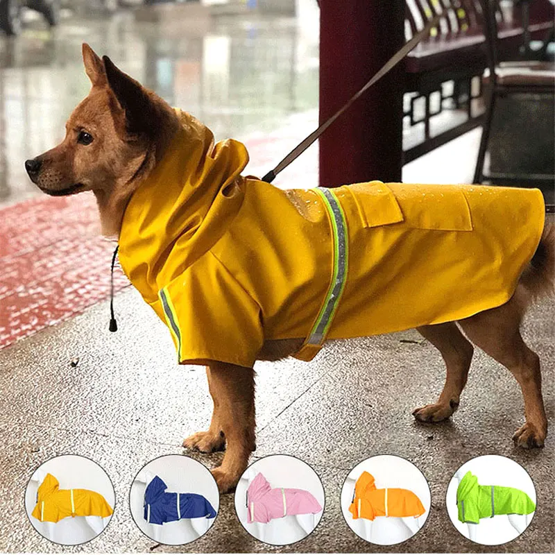 Светоотражающий дождевик для собак, водонепроницаемая одежда для домашних животных, уличное пальто, дождевик для маленьких, средних и больших собак