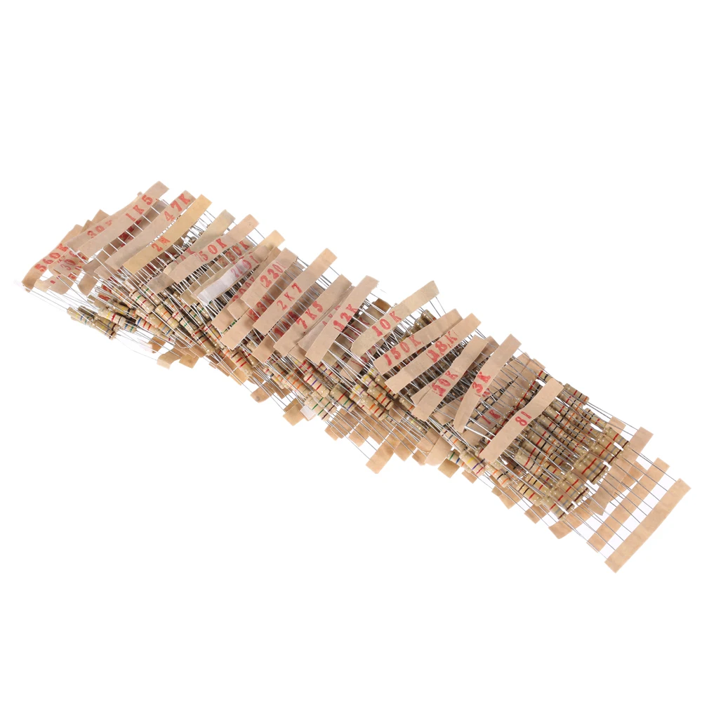 

480pcs/lot 48Values Carbon Film Resistors Assortment Kit 1K ohm - 2M ohm 5% resistor set 1W electronic resistors pack