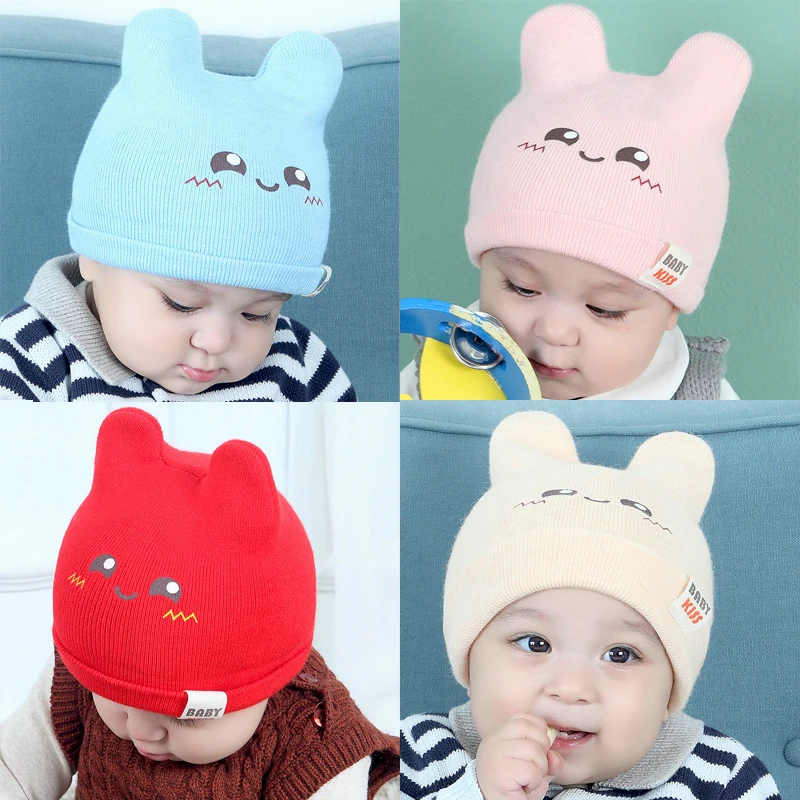 

2018 autumn and winter newborn infant hat 0-12 months baby wool caps caps boys and girls children's wool caps