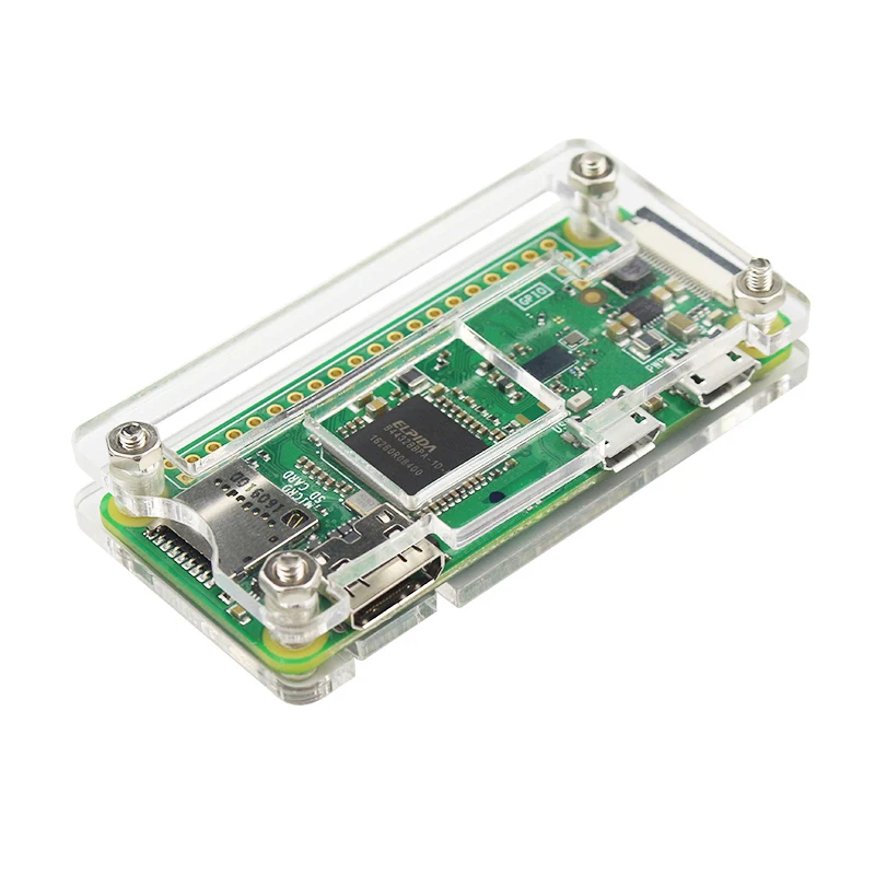 Raspberry Pi Zero W акриловый чехол 3 цвета корпус коробки+ теплоотвод прозрачный черный синий акриловый корпус коробка для RPI Zero V1.3 - Цвет: Transparent