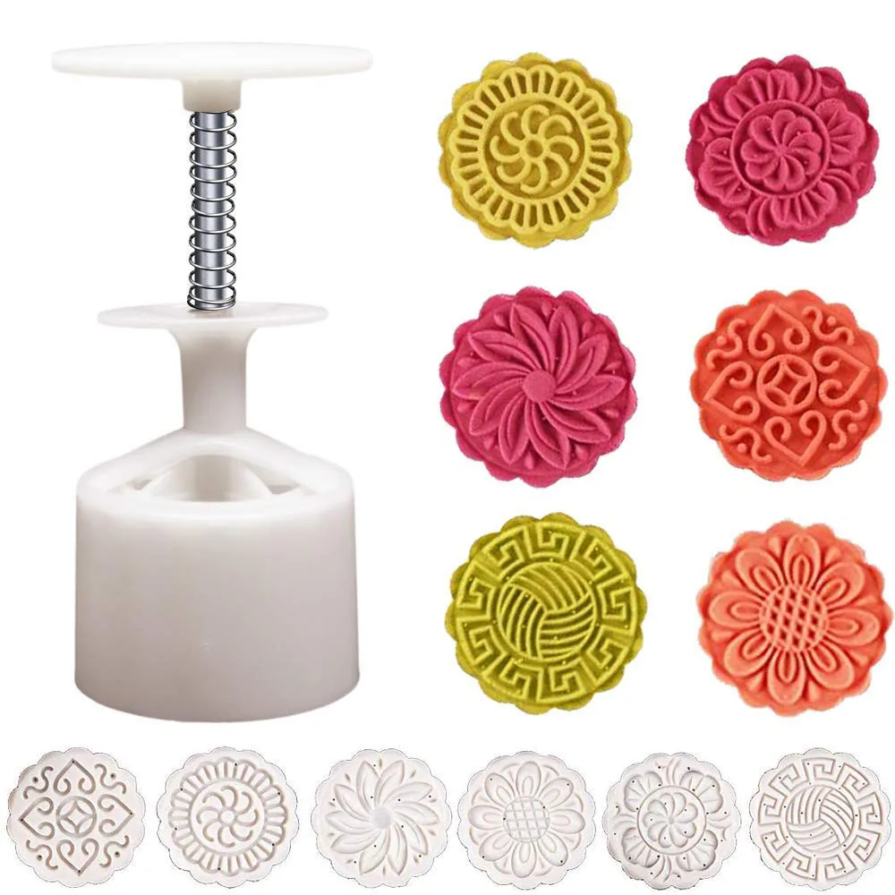Mould Colorful Sets Mooncake Mold Mid autumn Festival DIY Decor Hand