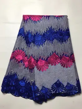 

Latest Net French Lace Material High Quality French Net African Lace Fabric With Stone Nigerian Wedding African Lace 450*125cmj5