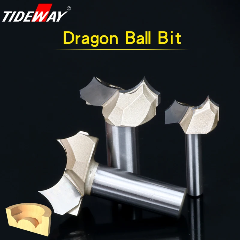 

TIDEWAY 1/2" 1/4" 8mm Shank Dragon Ball Bit Point-cut Round Over Groove Bits router bits for wood engraving cutter woodworking