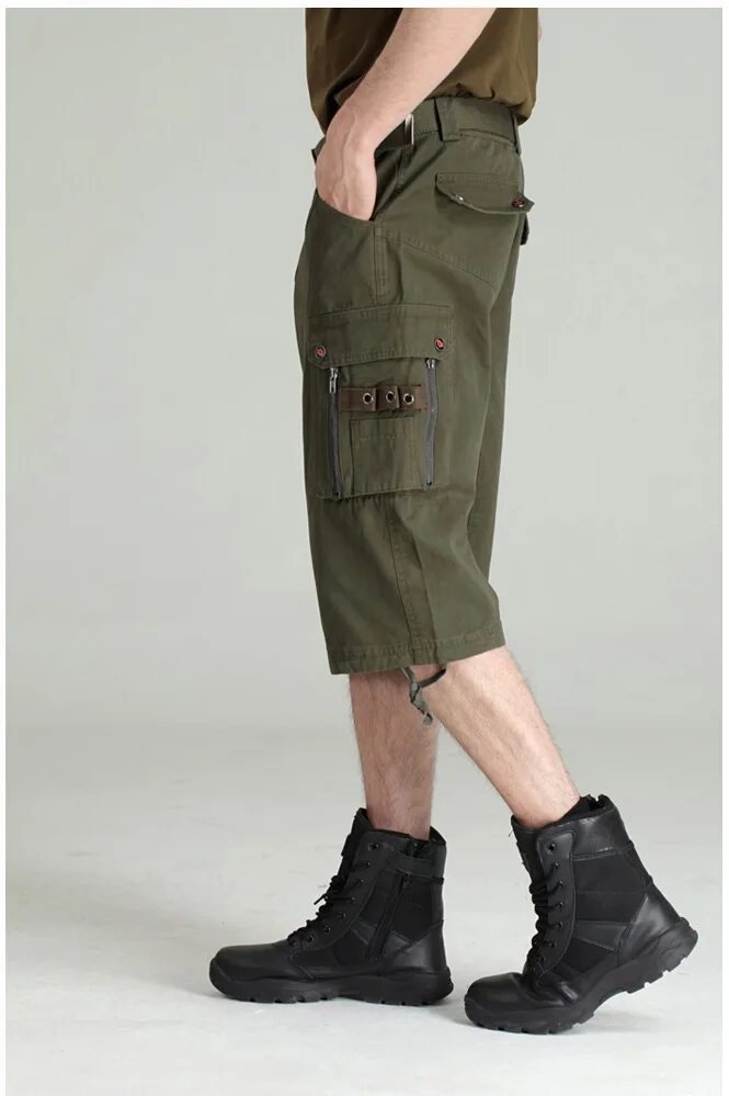 Свободный рыцарь, мужские повседневные камуфляжные свободные шорты Карго, много карманов, военные хлопковые короткие штаны, комбинезоны, размер 29-38