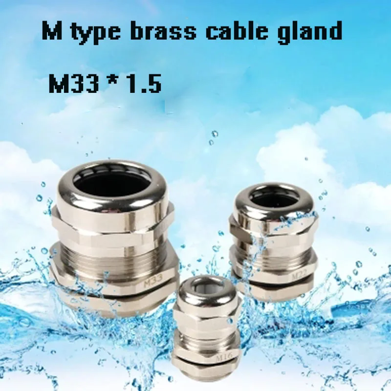 

5piece M33 M36 M37 M40 Nickel Brass Metal IP68 Waterproof Cable Glands Connection Wire Glands cable connector E-pack free