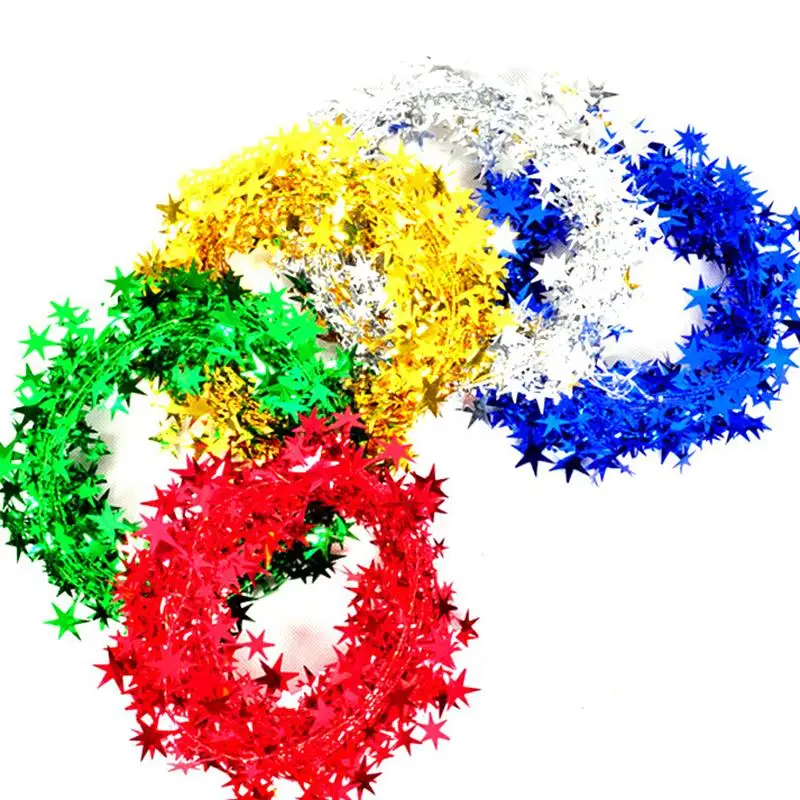 

HOT 5M Garland Christmas Decoration Christmas Tree Hanging Star Pine Tinsel Garland Christmas Decoration Ornament Hot Sale