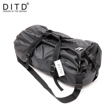 

DITD 2019 Men Travel Bags Large Capacity Duffle Bag Shoulder Bag For Women Waterproof Foldable Bags Black training Handbags