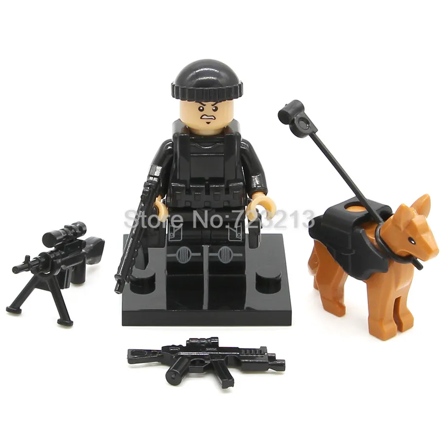 Single Sale Military Figure Set Modern Police SWAT Dog Handler Gangsters Model Building Blocks kits Brick Toys for Children Single Sale Military Figure Set Modern Police SWAT Dog Handler Gangsters Model Building Blocks kits Brick Toys for Children