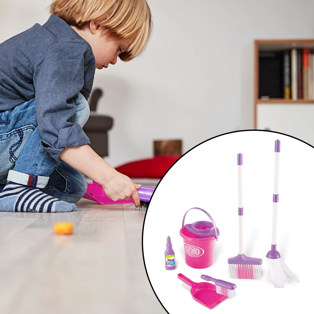 Ролевые уборочная игрушка ведро моделирование мини чистящий инструмент игровой домик метла уборочная игрушка ведро набор для детей