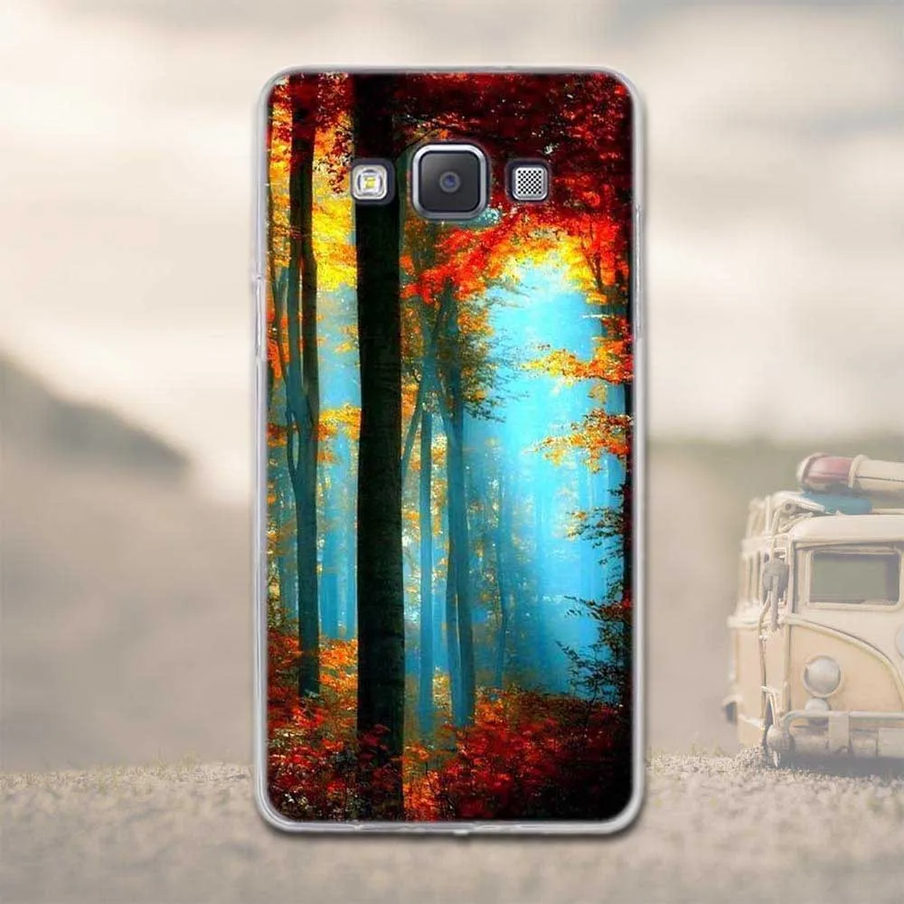 Fundas Phone Case Cover for Samsung Galaxy A5 A500 Ultra Soft TPU Silicon Transparent Tower Animal 2