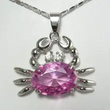 Симпатичные ювелирные изделия розовый циркон краб ожерелье