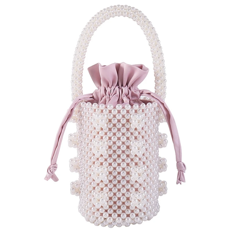 

Fashion Pearl Ladies Handbag Beaded Bag Female Purse Handmade Evening Bag Luxury Shoulder Messenger Crossbody Bags for Women