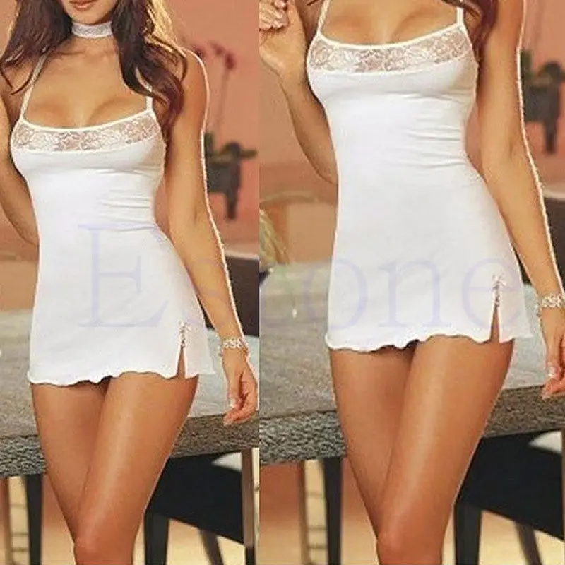 

Hot Sale Women's Sexy Lingerie Lace Dress Underwear Chemise Sleepwear+Gstring