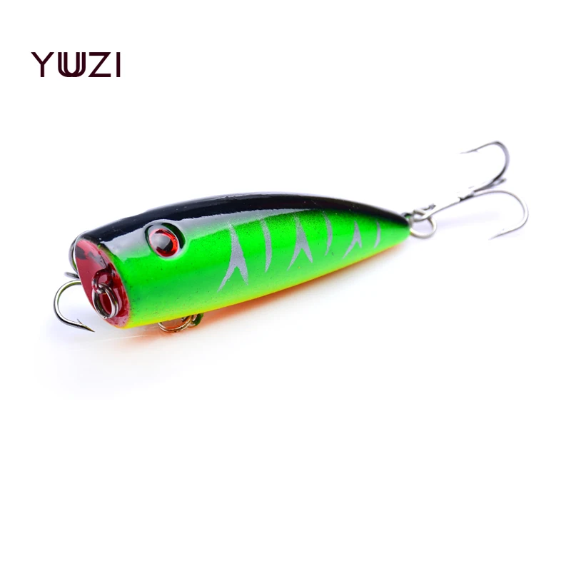  YUZI 1Pcs 7cm 9g Top water Fishing Lures Popper Lure Crankbait Minnow Hooks 6# Swimming Crank Baits