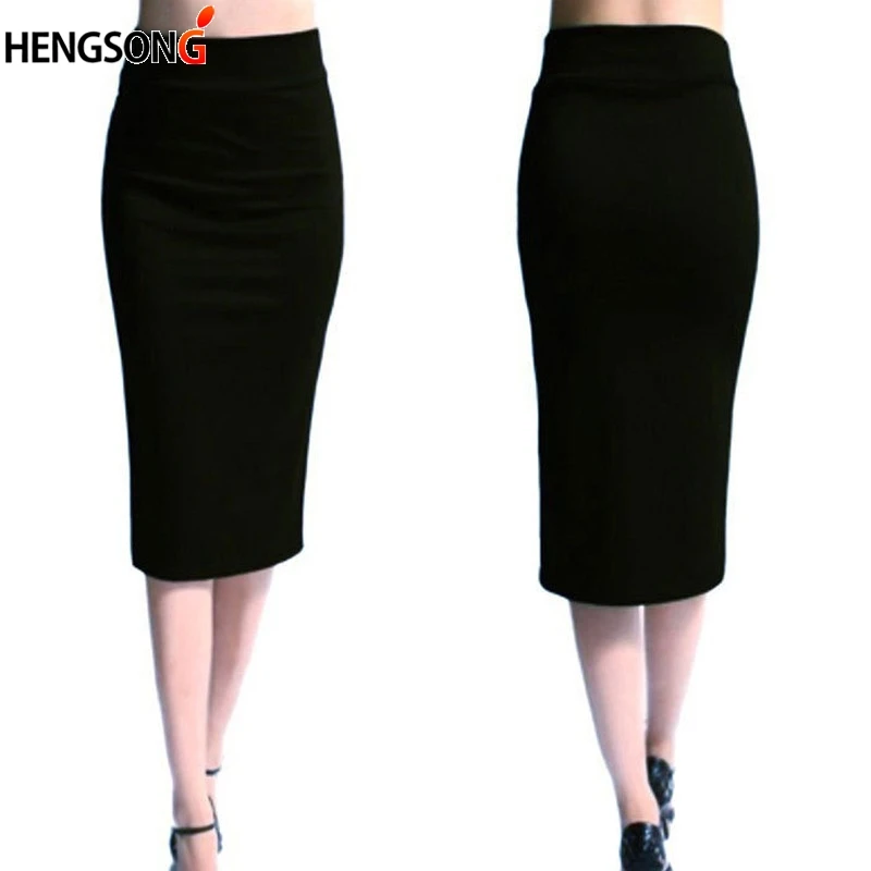 Женская офисная юбка карандаш средней длины с высокой талией|skirt female|midi skirtpencil skirt