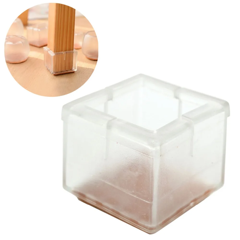 

4pcs Square Table Chair Leg Foot Protector Furniture Base Cap Cover Pad Antiskid Floor Protection Silencer NO.16 HT