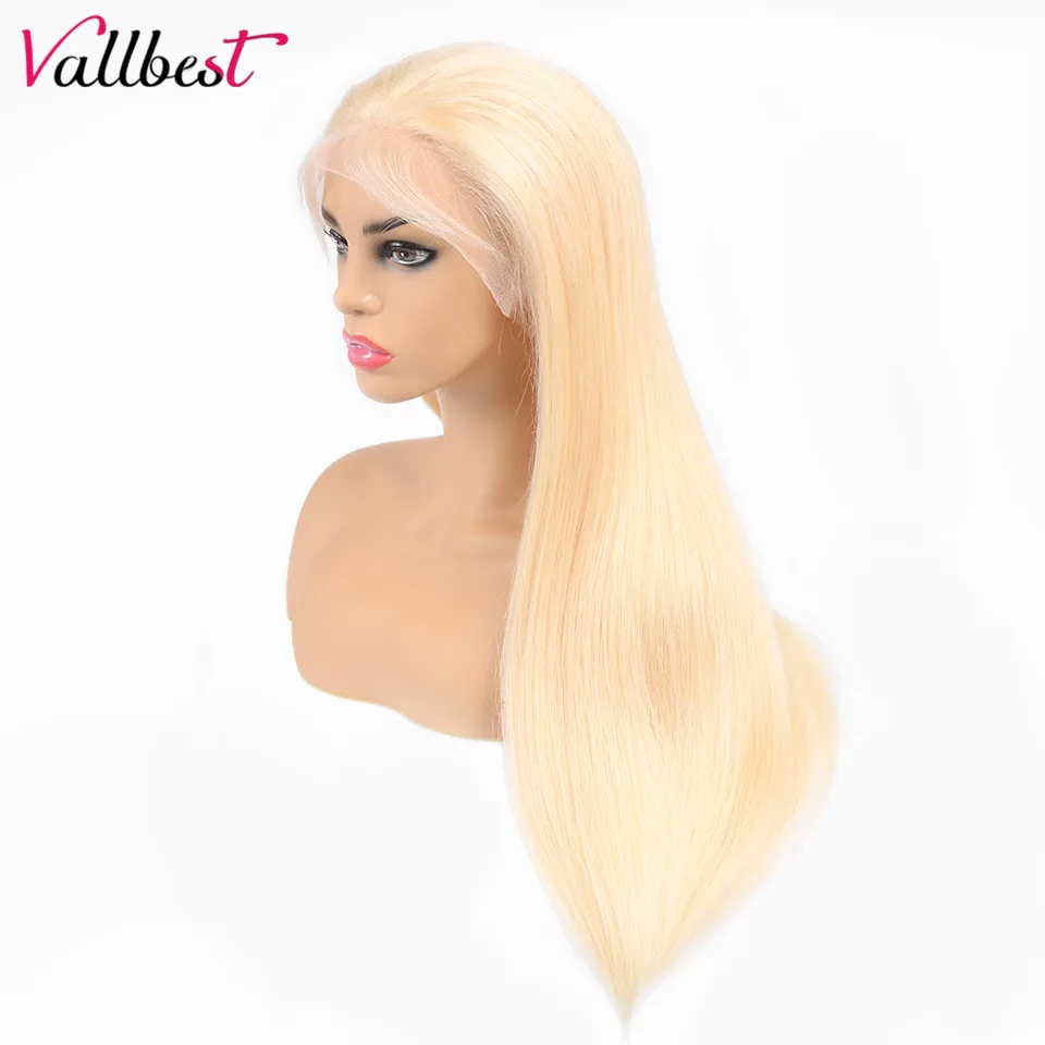 Vallbest, 613, блонд, парик на кружеве, человеческие волосы, бразильские, прямые, на кружеве, человеческие волосы, парики, предварительно выщипанные с детскими волосами, Remy парик