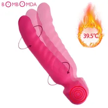 Heating Dildo Vibrator Av Wand Vibrator Massager Waterproof Soft Dildo Vibrator G Spot Clitoris Stimulator Sex Toys for Women
