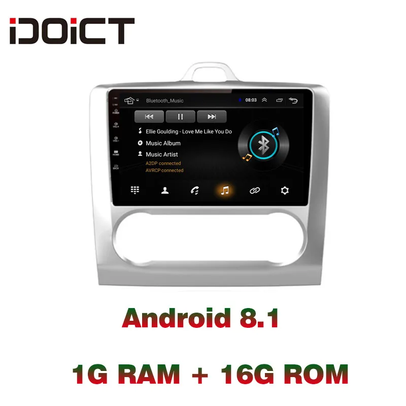 

IDOICT Android 8.1 Car DVD Player GPS Navigation Multimedia For Ford Focus Radio 2005-2011 car stereo bluetooth