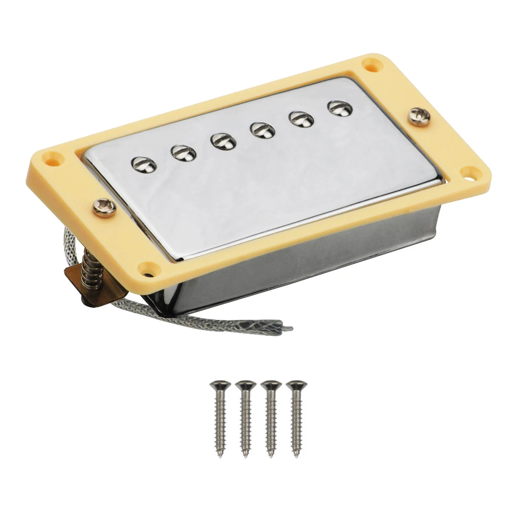 FLEOR Chrome Alnico 5 электрогитара Humbucker Пикап шея с кремовой изогнутой рамкой fit LP Стиль
