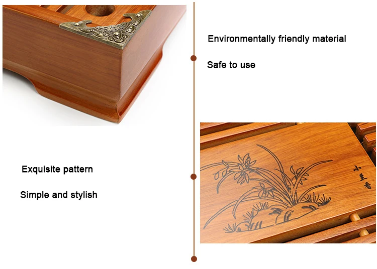 Креативный чайный поднос из цельного дерева, дренаж, хранение воды, чайный набор кунг-фу, ящик для чайной комнаты, стол, китайский чайный зал, инструменты для церемонии