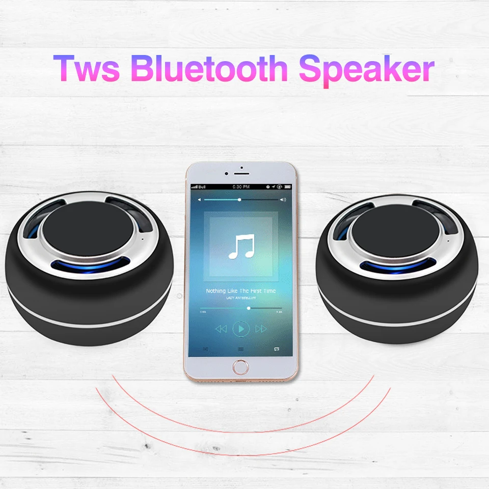 Mini TWS Bluetooth Speaker Portable Wireless speaker Sound System with microphone loudspeaker support wirless charger for phone (8)