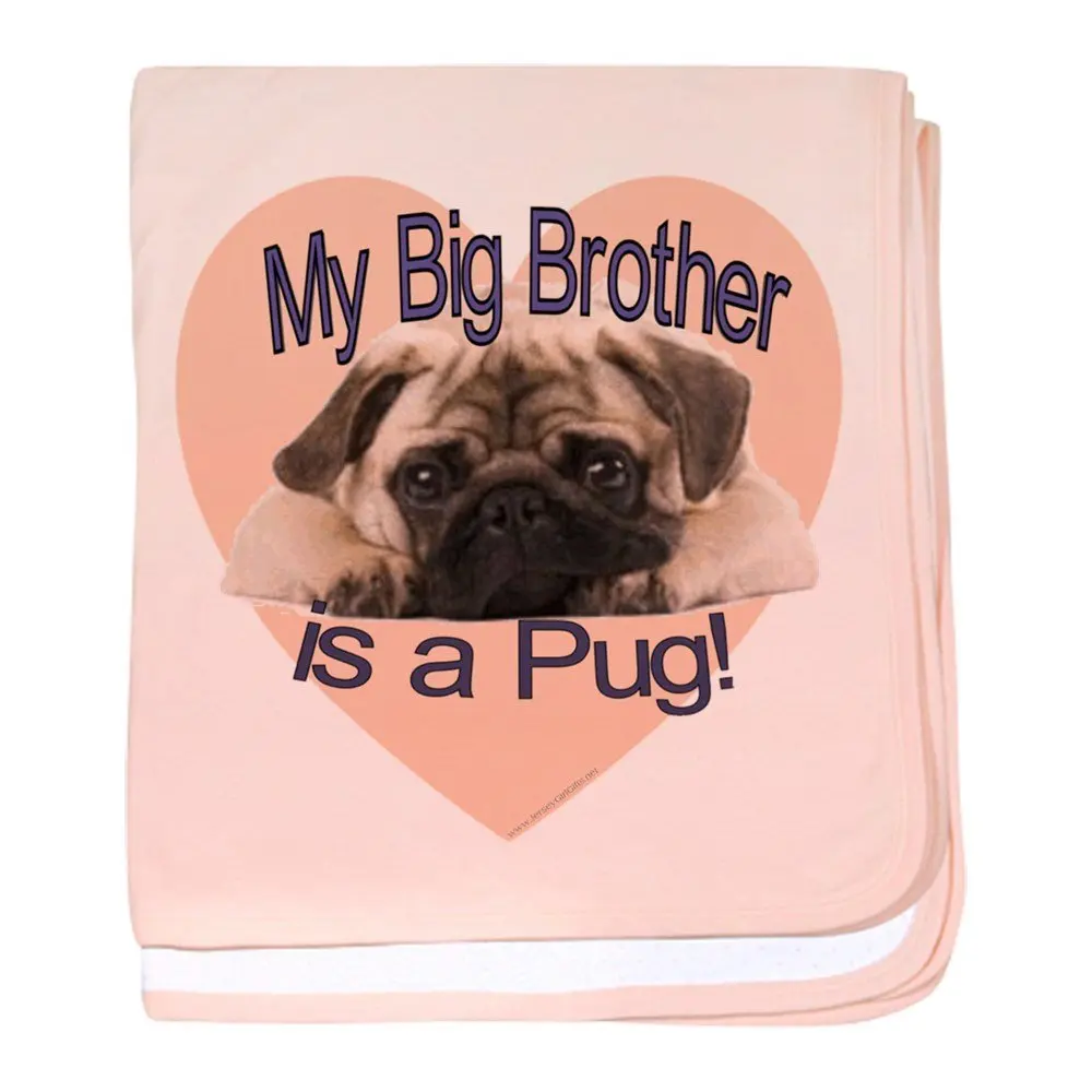 Pug Brother Baby Blanket, Super Soft Newborn Swaddle Soft Flannel