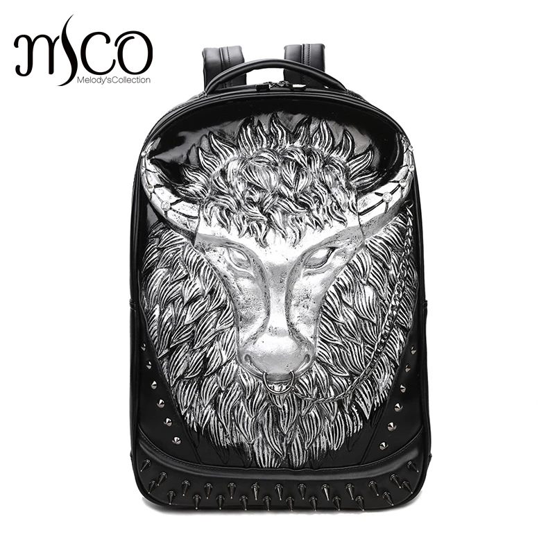 Fashion Trend 3D Embossed Ram Head Rivet Gother Light