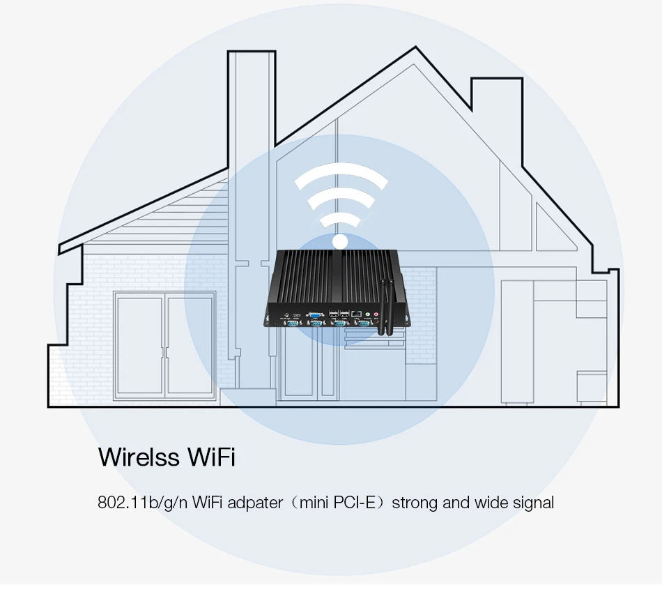 Мини ПК 4 COM безвентиляторный двойной гигабитный Ethernet LAN Мини компьютер Intel Celeron 1037U 1,80 ГГц 4* RS232 8* USB безвентиляторный промышленный ПК