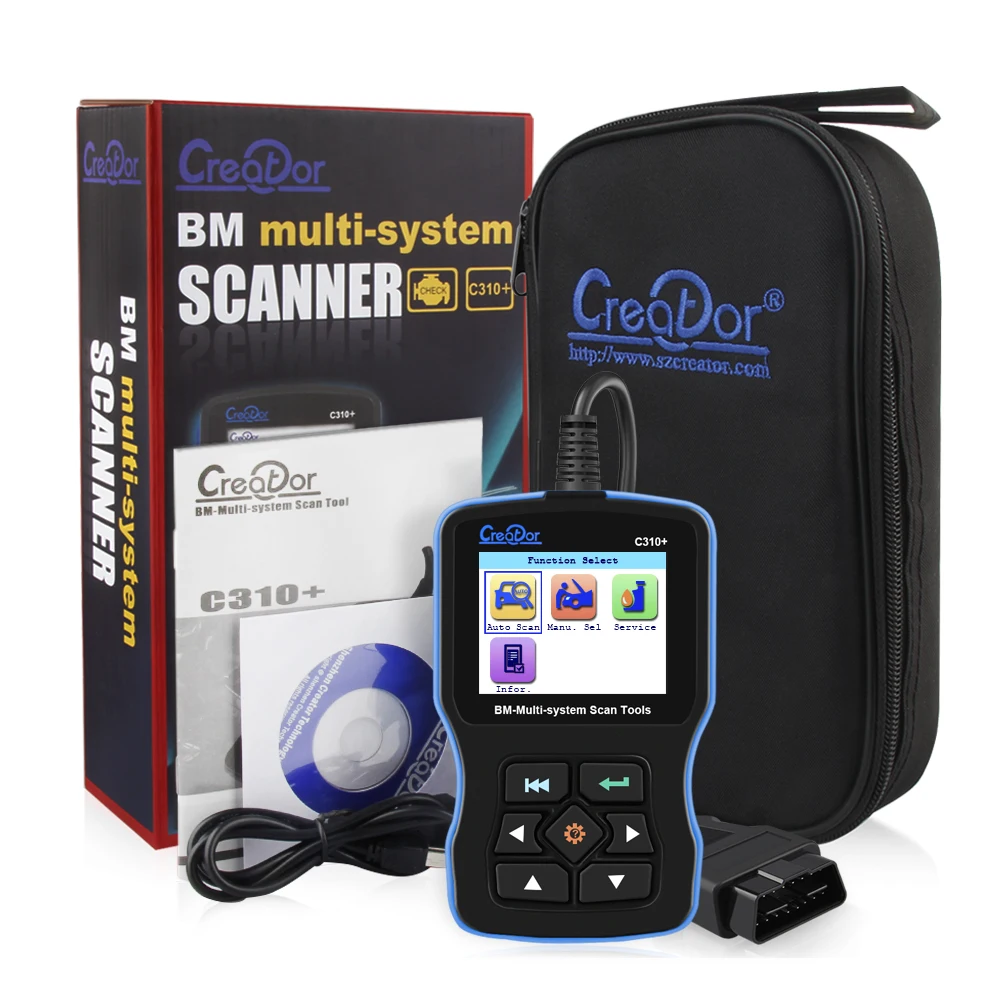 OBD2 сканер для BMW подушки безопасности/ABS/SRS e46 e90 e60 e39 все системы диагностический инструмент Creator C310+ Pro масла сервис сброса код ридер