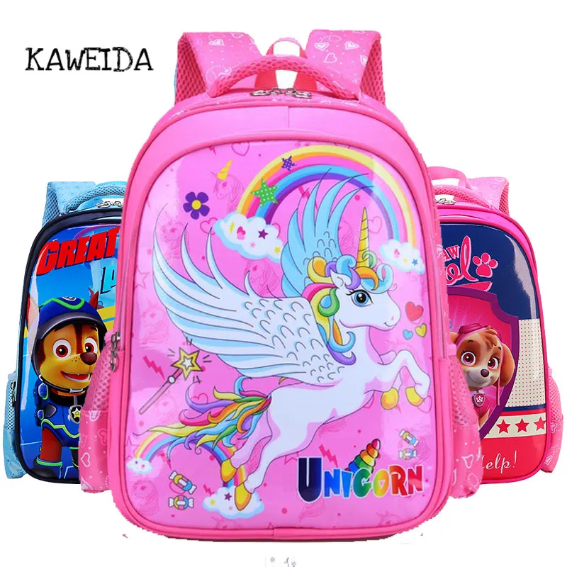 

Kids Puppy Cartoon School Bags LOL Unicorn Minnie Mickey Mouce Schoolbag Book Bag Batman Paw Pug Backpack for Boys Girls Gifts