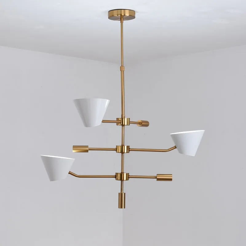 

Modern Design Chandelier White Lampshade Lamp Lustre Living Room Kitchen Foyer Decor Home Lighting Fixtures Metal Light E27