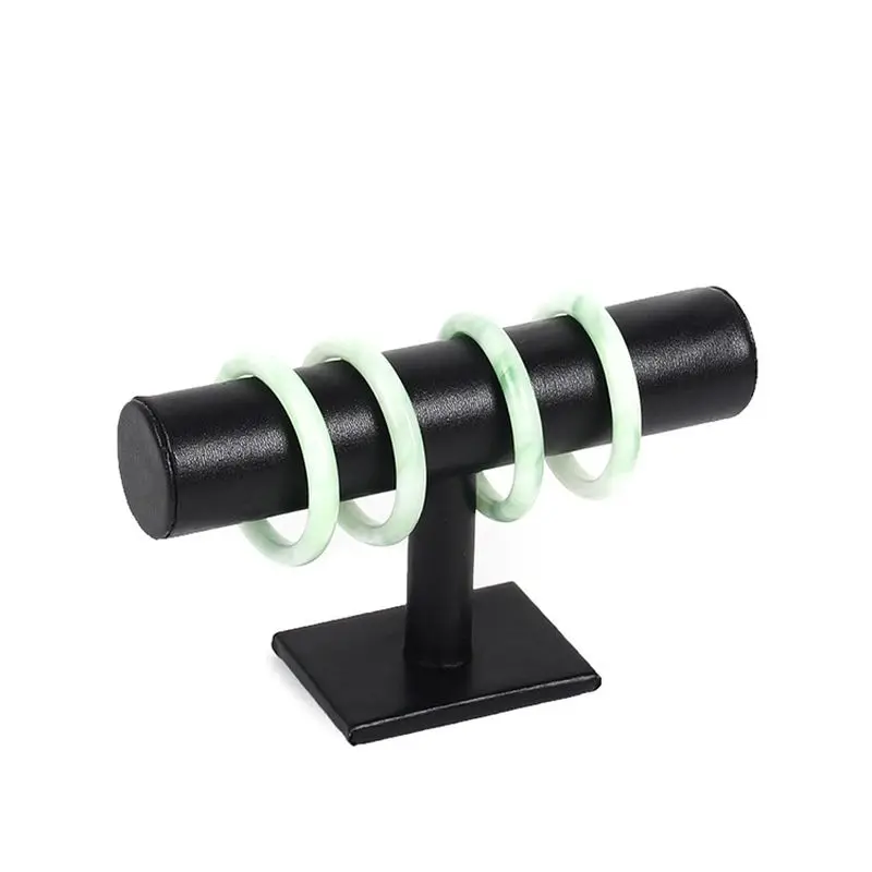 1PCS 23cm High Quality Vintage Black Leather Velvet Bracelet Chain T-Bar Rack Watch Jewelry Organizer Hard Display Stand Holder 1PCS 23cm High Quality Vintage Black Leather Velvet Bracelet Chain T-Bar Rack Watch Jewelry Organizer Hard Display Stand Holder