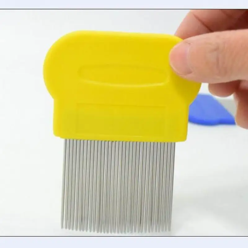 Dual purpose 8CM metal stainless steel lice comb detangle louse comb hair brush for hair care