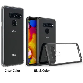 

100pcs/lot TPU PC Acrylic Clear Armor Shockproof Hard Case For LG V40 ThinQ V30 Q6 Q7 Stylo 4 Stylus 3