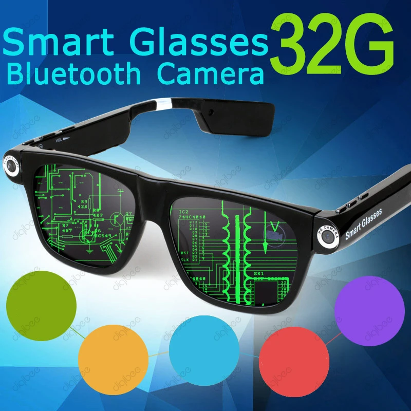 Smart Glasses Bluetooth Headset Sunglasses Camera HD 1080P Video