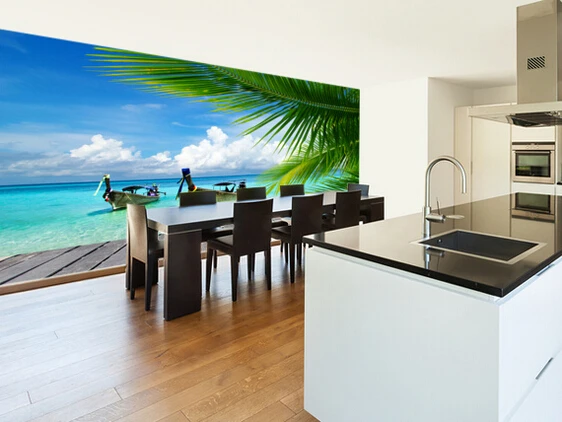 Пользовательские фото обои, Тропическое море вид 3D пейзаж фрески для гостиной ТВ фон стены papel де parede