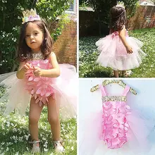 skirt Rompers Flower New Newborn Infant Baby Girl pure Photograph party pink Princess Cute Jumpsuit Outfits Sunsuit Summer