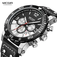 ^#Cheap MEGIR Men's Sports Quartz Watches Fashion Leather Strap Chronograph Analogue Wrist Watch for Man Luminous Waterproof 2084GBK-1 ^#Cheap MEGIR Men's Sports Quartz Watches Fashion Leather Strap Chronograph Analogue Wrist Watch for Man Luminous Waterproof 2084GBK-1