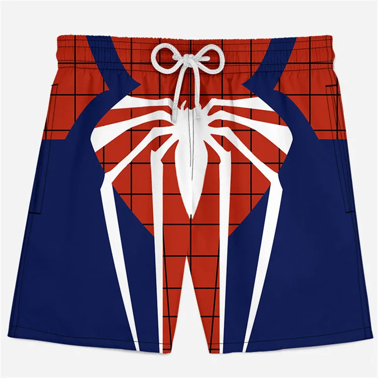 3D мужские Летние Шорты повседневные эластичные талии Человек-паук трусы с персонажами XS-4XLBodys спортивные штаны пляжные шорты дропшиппинг