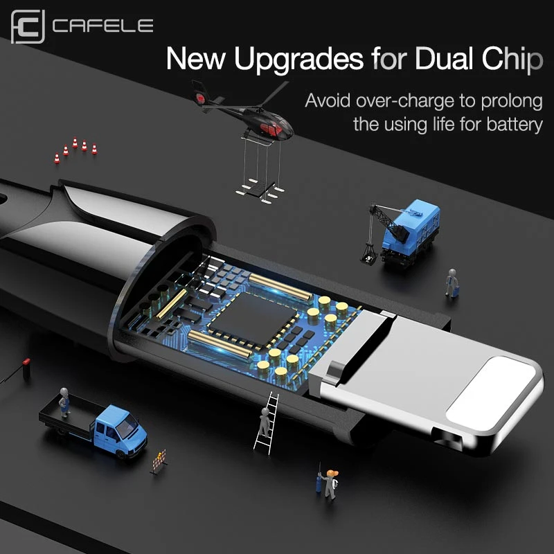  Cafele Beleuchtung USB Kabel für iPhone 6 7 8 Plus X XS MAX XR Auto Power-off 2.4A max daten Kabel 