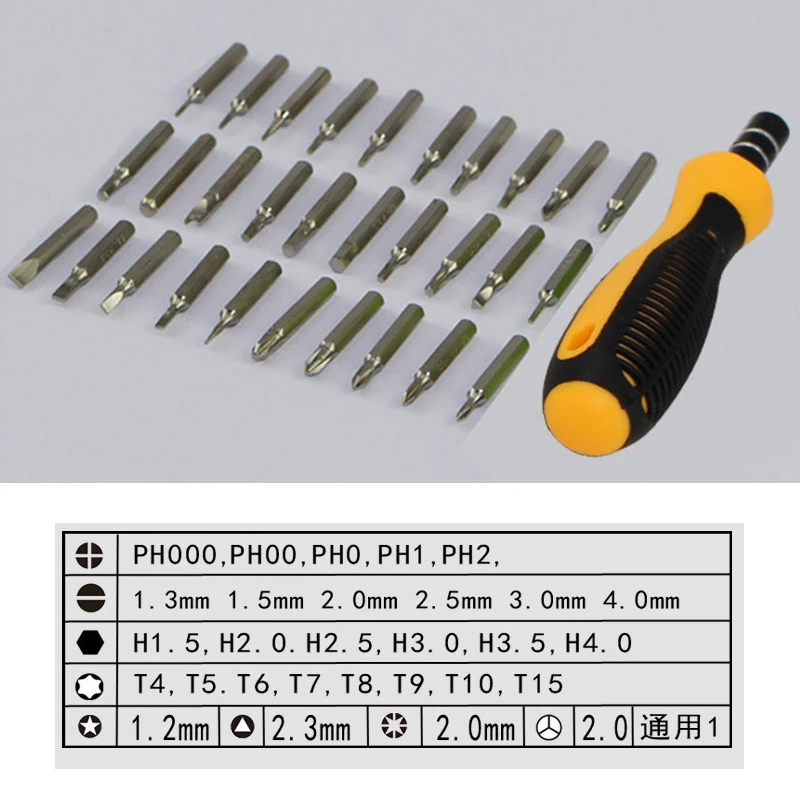 31 In 1 Screwdriver Kit Magnetic Repair Tool Set Screwdriver Bit Set For Computer Cell Phone Watch Laptop Repair Tool